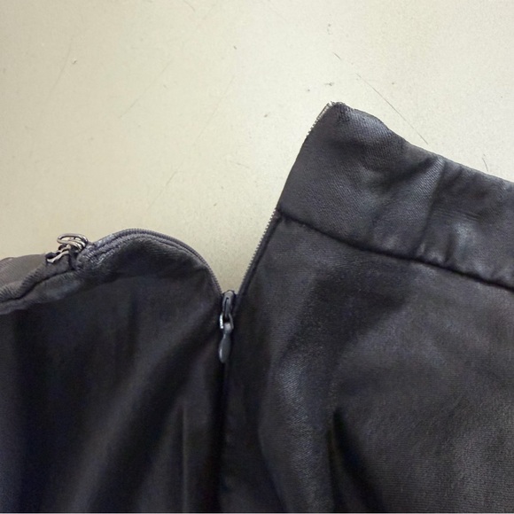 Nine West Faux Leather Black Pants with Side Zippers at Hem. - Picture 10 of 14